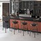 Costway Set of 2 24/30 Inch Adjustable Swivel Barstools Metal Dining Chairs Black&Brown